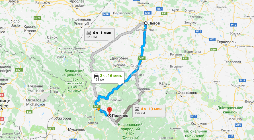карта такси Пилипец Львов